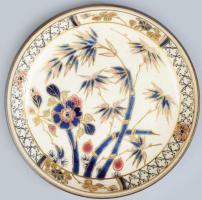 Zsolnay bambuszmintás tálka. cca 19. sz. vége, jelzett, kopással, repedéssel, d: 11 cm