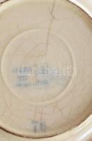 Zsolnay bambuszmintás tálka. cca 19. sz. vége, jelzett, kopással, repedéssel, d: 11 cm