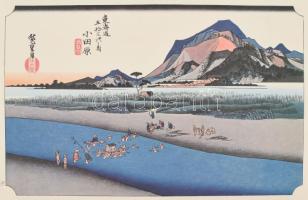 A Tokaidó (shinkansen) 53 állomása. Japán fametszet reprodukciók 55 t Kiadói aranyozott egészvászon ...