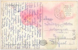 1944 Kézdivásárhely, Targu Secuiesc; Fő tér, Füstös István, Bándy Béláné, Kovács Árpád üzlete, gyógy...