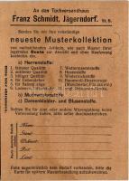 Wettermäntel! Tuchversandhaus Franz Schmidt, Jägerndorf (Oesterr.-Schlesien) / Winter coat advertise...