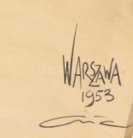 Subert Wegry. Lengyel művész karikatúrája. Vegyes technika, papír Jelzett 44x34 cm Kis beszakadásokk...