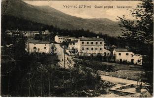 1917 Veprinac, Apriano, Veprinaz (Abbazia, Opatija); Glavni pogled / Totalansicht / látkép, vendéglő / general view, inn (fa)