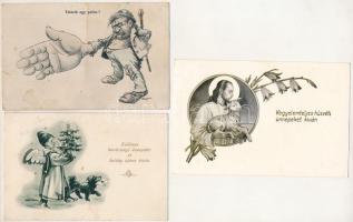 65 db RÉGI motívum képeslap vegyes minőségben: sok vallási, üdvözlő, humor / 65 pre-1945 motive post...