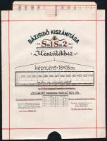cca 1920 Légifénykép készítéshez mozgatható táblázat. Kétoldalas. Bázisidő kiszámítása az Sm 1. - Sm...