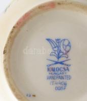 Kalocsa váza. Jelzett, kézzel festett, kis kopással, m: 19 cm