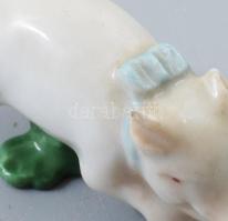 Herendi szerencsemalac. Jelzett, kopással, h: 6 cm