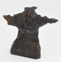 Ismeretlen szobrász: Strukturalista szobor. Bronz, patinás, m: 14 cm