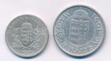 1927. 1P Ag + 1941. 2P Al mindkettő műanyag kapszulában T:F,XF