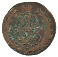 Orosz Birodalom 1795AM 5k Cu II. Katalin (50,53g) T:VF patina, ph. Russian Empire 1795AM 5 Kopeks Cu Catherine II (50,53g) C:VF patina, edge error