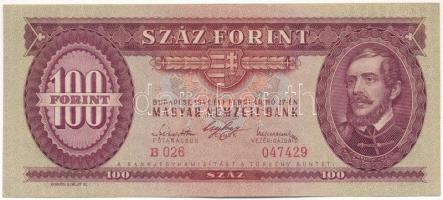 1947. 100Ft "B 026 047429" T:F szép papír Hungary 1947. 100 Forint "B 026 047429" C:F fine paper Adamo F27