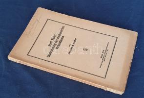 Adler, Friedrich: Ernst Machs Ueberwindung des mechanischen Materialismus. [Bécs] Wien, 1918. Verlag der Wiener Volksbuchhandlung Ignaz Brand &amp; Co. 187 + [1] p. Első kiadás. Friedrich Adler (1879-1960) osztrák mozgalmár, lobbista, forradalmár, valamint 1916-ban az osztrák miniszterelnök elleni halálos merénylet elkövetője. A halálra ítélt társadalommérnök büntetését az uralkodó fogházra változtatta, ám az 1918. évi forradalmakban a radikális mozgalmár kiszabadult börtönéből, és megjelent kötete is. A frissen szabadult Friedrich Adler jelen munkájában Ernst Mach (1838-1916) osztrák fizikus tételeinek magyarázatával kísérletezik. Schroth 343. Ziegenfuss II, 95. Fűzve, enyhén sérült kiadói borítóban. Az első fedőborítón régi tulajdonosi bejegyzés, a gerincen apró hiány. Részben felvágatlan, jó példány.