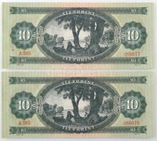 1957. 10Ft (2x) sorszámkövetők "A 582 066676 - A 582 066677" T:UNC,AU
Adamo F4