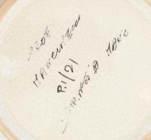 Kézzel festett olasz fali dísztányér gyümölcs mintákkal. Kézzel festett, jelzett, hibátlan d: 22 cm