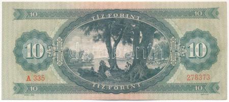 1962. 10Ft "A 335 278373" kissé elcsúszott nyomattal T:F szép papír
Adamo F6