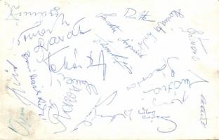 cca 1970 A Videoton Labdarúgócsapatának fotója a játékosok aláírásával 14x9 cm