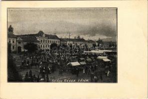 1940 Szászrégen, Reghin; Fő tér, bevonulás / entry of the Hungarian troops, main square + &quot;1940 Szászrégen visszatért&quot; So. Stpl.