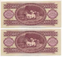 1975. 100Ft (2x) sorszámkövetők "B 491 058714 - B 491 058715" T:F szép papír
Adamo F33