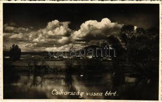 1940 Csíkszereda, Miercurea Ciuc; Csíkország visszatért. photo + &quot;1940 Csíkszereda visszatért&quot; So. Stpl