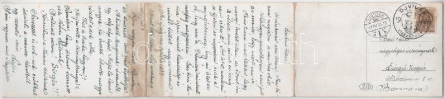 1941 Újvidék, Novi Sad; Pétervárad vára. 3-részes kinyitható panorámalap / Petrovaradin. 3-tiled fol...