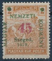 Szeged 1919 Arató 45f/2f próbanyomat Bodor vizsgálójellel (foghibák / perf. faults)