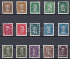 Deutsches Reich 1926/1927 Forgalmi sor, 15 db bélyeg / Definitive set Mi 385-397 (Mi EUR 1.268,-) (Mi 393 ujjlenyomat / fingerprint)