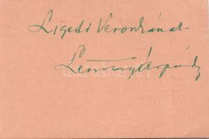 Lehotay Árpád színész, színházigazgató dedikációja a Vajda János társaság tagsági jegyén