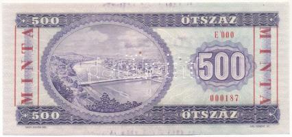 1975. 500Ft "MINTA" felülnyomással és perforációval "E 000 000187" sorszámmal T:...