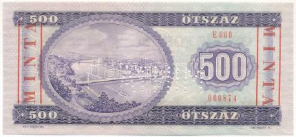 1980. 500Ft "MINTA" felülnyomással és perforációval "E 000 000874" sorszámmal T:...