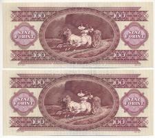 1989. 100Ft (2x) sorszámkövetők "B 068 117124 - B 068 117125" T:F szép papír