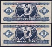 1980. 20Ft (2x) egymásutáni sorszámmal T:II+
