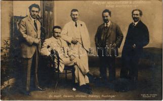 Magyar szocialisták a stockholmi békekonferencián: Dr. Kunfi, Garami, Weltner, Bokányi, Buchinger. Vajda M. felvétele 1917. / Hungarian socialists at the Stockholm Peace Conference (EK)