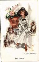 1915 A Fair Exhibitor / Lady art postcard with dogs. Reinthal &amp; Newman No. 610. s: Harrison Fisher (EK)