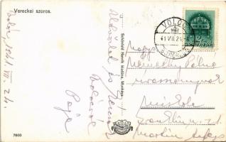 1941 Vereckei-hágó, Veretsky Pass (Bereg); Vereckei-szoros, útjelző tábla / Verecke Pass, gorge, sig...