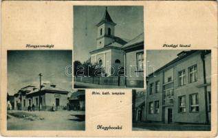 1944 Nagybocskó, Velikij Bicskiv, Velykyy Bychkiv (Máramaros); Római katolikus templom, Pénzügyi hivatal, Hangya vendéglő. Vidumánszky János kiadása / church, financial office, restaurant (fa)