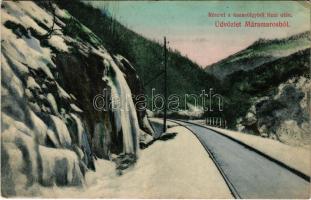 Tiszavölgy, Erdészvölgy, Kuzij (Lonka, Luh; Máramaros); részlet a Tiszavölgyből Kuzi után télen. Kaufmann Ábr. és Fiai kiadása / valley in winter (EK)