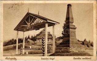 1941 Alsóverecke, Niznije Verecki, Nizsnyi Vorota, Nyzhni Vorota; Vereckei hágó, Ezredévi emlékmű / Verecke Pass, monument (r)