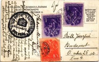 1938 Ipolyság, Sahy; bevonulás, cserkész / entry of the Hungarian troops, scout + "1938 Ipolysá...