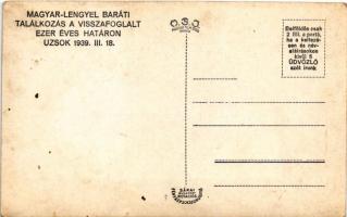 1939 Uzsok, Uzok, Uzhok; Magyar-Lengyel baráti találkozás a visszafoglalt ezeréves határon, borral k...