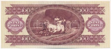 1984. 100Ft fordított hátlapi alapnyomattal és nyomdai papírráncokkal "B 962 223420" T:XF
...