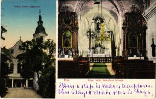 1913 Dés, Dej; Római katolikus templom, belső. Gálócsi Samu kiadása / Catholic church, interior (EK)