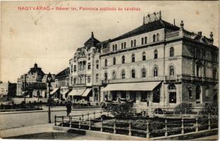 1911 Nagyvárad, Oradea; Bémer tér, Pannonia szálloda és kávéház / square, hotel and café (fl)