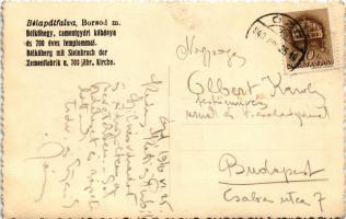 1940 Bélapátfalva, Bélaapátfalva (Borsod); Bélkőhegy, cementgyári kőbánya és 700 éves templom