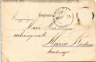 1906 Eszék, Osijek, Essegg; Hotel Rajal szálloda / hotel (kopott sarkak / worn corners)