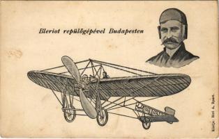 Budapest, Bleriot repülőgépével Budapesten. Biró A. kiadása (fl)