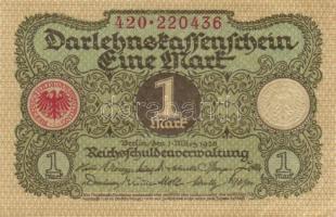 Német Birodalom / Weimari Köztársaság 1920. 1M (4x) közte közeli sorszámokkal T:I,I-