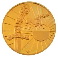 1993. "Atilla Isten Kardja Ősbemutató 1993. Aug. 20." aranyozott fém emlékérem (42,5mm) T:...