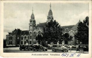 Budapest XX. Pestszenterzsébet, Pesterzsébet, Erzsébetfalva; Városháza, automobilok (EM)