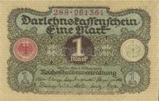 Német Birodalom / Weimari Köztársaság 1920. 1M (5x) egymás utáni sorszámokkal T:I