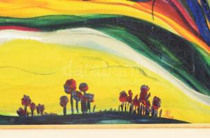 Klie jelzéssel: Színes táj. Olaj, vászon. 59,5x50 cm. Fakeretben